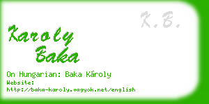 karoly baka business card